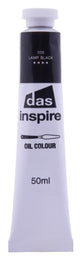 Das Inspire Oil 50ml Lamp Black: high-quality oil paint for rich, vibrant blacks, perfect for artists at any skill level.