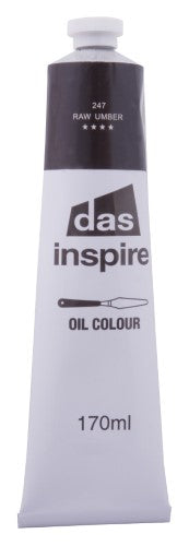 Rich Raw Umber oil paint in a 170ml tube, ideal for blending techniques and enhancing artistic depth.