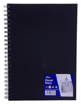 A4 visual diary with 60 sheets of 110gsm acid-free drawing paper, ideal for sketching and journaling.