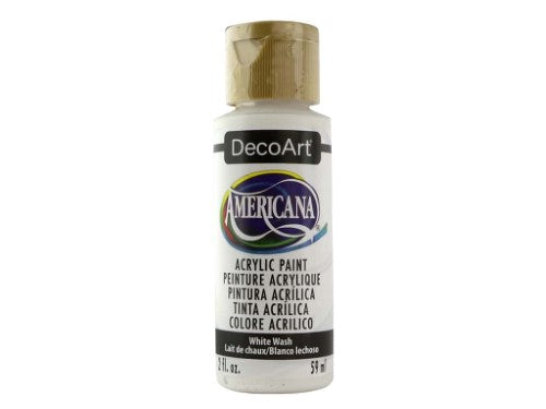 Acrylic paint in a 2oz bottle, featuring a matte white wash finish, ideal for artists and crafters on various surfaces.