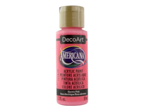 Vibrant 2oz Electric Pink acrylic paint for artists; ideal for wood, canvas, and crafts with superior coverage and quick-drying formula.