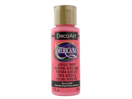 Vibrant 2oz Electric Pink acrylic paint for artists; ideal for wood, canvas, and crafts with superior coverage and quick-drying formula.