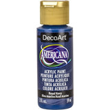 Vibrant Americana Acrylics 2oz in Royal Navy, perfect for versatile projects on multiple surfaces with a durable matte finish.