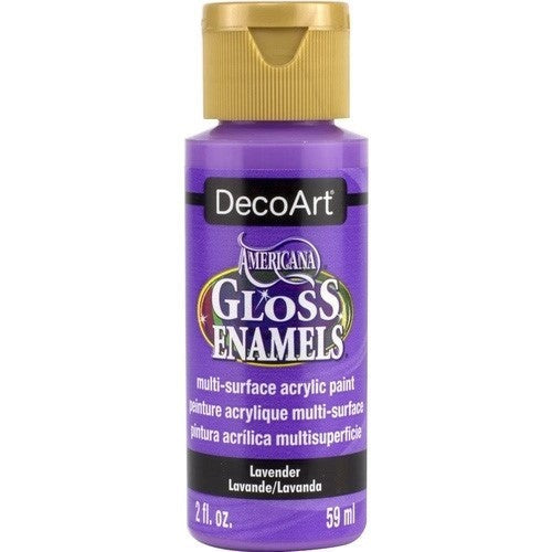 Americana Gloss Enamel Lavender in a 2oz bottle, perfect for multi-surface applications and vibrant, durable crafts.