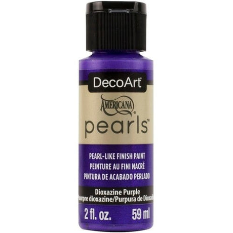 Americana Pearls 2oz Dioxazine Purple paint, featuring a stunning pearlescent finish for vibrant art and craft projects.