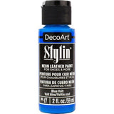 DecoArt Stylin 2oz Blue Volt, versatile acrylic paint for custom leather, canvas, and fabric projects, ensures a flexible, durable finish.