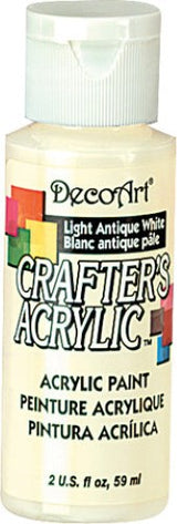 A 2oz bottle of Light Antique White acrylic paint, ideal for smooth application on various surfaces for crafters and artists.