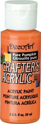 Vibrant 2oz Pure Pumpkin acrylic paint for versatile crafting on wood, canvas, and more, ensuring smooth application and rich color.