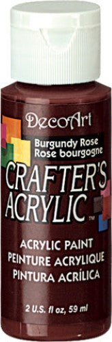 Burgundy Rose acrylic paint in a 2oz bottle, ideal for versatile crafting and art projects with rich color and smooth application.