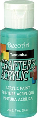 Vibrant 2oz turquoise acrylic paint for versatile applications on various surfaces, ideal for artists and crafters.