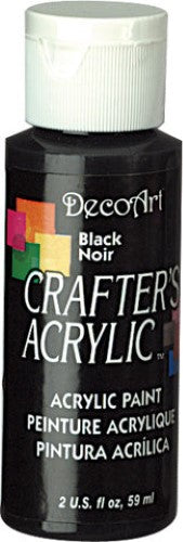 Crafters Acrylic 2oz Black paint, ideal for smooth application on various surfaces, perfect for all skill levels.