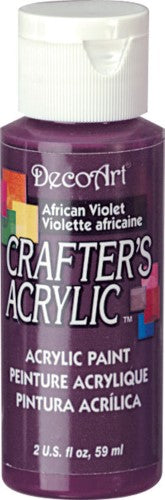 Vibrant 2oz African Violet acrylic paint, perfect for crafters, offering smooth coverage on various surfaces.