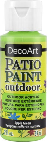 Vibrant Apple Green patio paint for outdoor surfaces, offering durability, easy clean-up, and a beautiful satin finish.