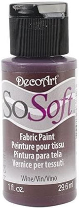 So Soft Fabric Acrylic 1oz in Wine, a vibrant, washable fabric paint with a soft finish for creative projects.