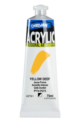 Acrylic Paint - Derivan Acrylic 75ml Yellow Deep