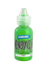 Bright lime green glitter glue in a 36ml squeeze bottle, perfect for kids' crafts, cardmaking, and scrapbooking. Non-toxic and safe.