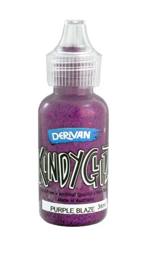 Glitter glue in vibrant Purple Blaz, perfect for crafting, cardmaking, and scrapbooking; acid-free and child-safe.