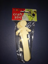 Pack of 10 versatile wooden craft sticks designed as people, perfect for creative DIY projects and educational activities.