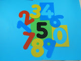 Large washable plastic number stencils (0-9) for versatile creative projects, perfect for kids and adults.