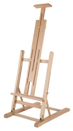 Large table easel crafted from beech wood, adjustable height, perfect for art at home or class, dimensions 34x37x80cm.