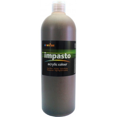 Professional-grade Fas Impasto Acrylic Paint in Raw Umber, ideal for bold 3D effects and rich texture on various surfaces.