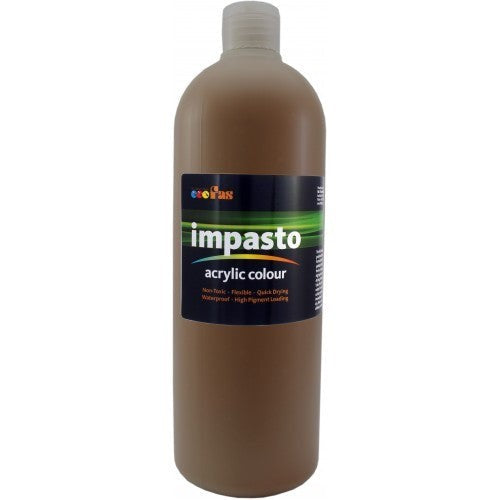 Fas Impasto Acrylic paint in Burnt Umber, a thick, non-toxic, artist-grade formula ideal for vibrant 3D artwork and color mixing.