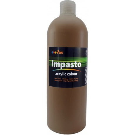 Fas Impasto Acrylic paint in Burnt Umber, a thick, non-toxic, artist-grade formula ideal for vibrant 3D artwork and color mixing.