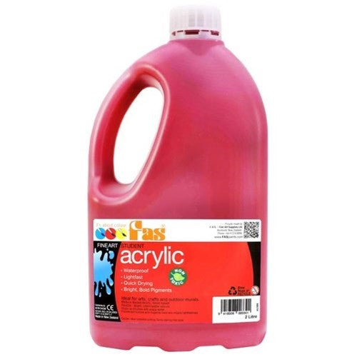 Acrylic Paint - Fas Student Acrylic 2ltr Cool Red