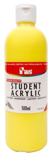 Acrylic Paint - Fas Student Acrylic 500ml Cool Yellow