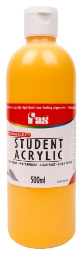 Acrylic Paint - Fas Student Acrylic 500ml Warm Yellow