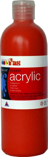 Vibrant 500ml Crimson acrylic paint, ideal for students and artists; non-toxic, quick-drying, and versatile for various techniques.