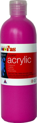 FAS Student Acrylic 500ml in Magenta, a vibrant, non-toxic paint perfect for versatile art projects and mixing.