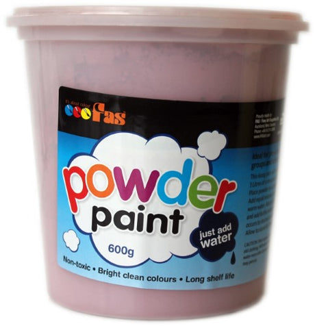 FAS School Tempera Powder 600gm Brown, non-toxic paint for versatile art projects, perfect for children 2+, easy to mix.