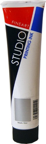 FAS Studio Printing Ink in silver, 100ml, water-based, non-toxic, perfect for high-quality prints and versatile techniques.