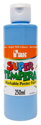 Vibrant 250ml cobalt tempera paint, non-toxic, quick-drying, perfect for poster art, stencils, and classroom creativity.