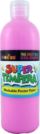 Fas Super Tempera 500ml Pink paint bottle, non-toxic, vibrant hue, perfect for diverse art projects and easy clean-up.