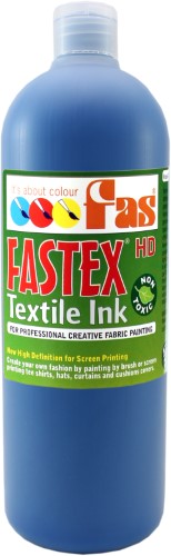 Vibrant blue Heat Set Ink for screen printing, non-toxic, easy application, perfect for white or light fabrics.