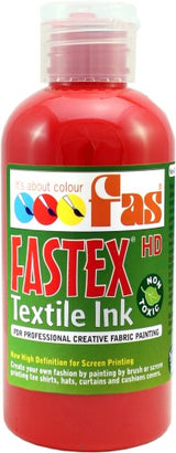 Premium 250ml Brilliant Red Heat Set Ink for vibrant, durable fabric designs on cotton and polyester.