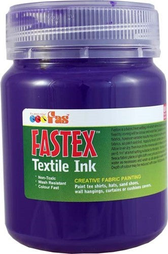 Vibrant 250ml violet heat set textile ink for durable, wash-resistant fabric printing on cotton and blends.