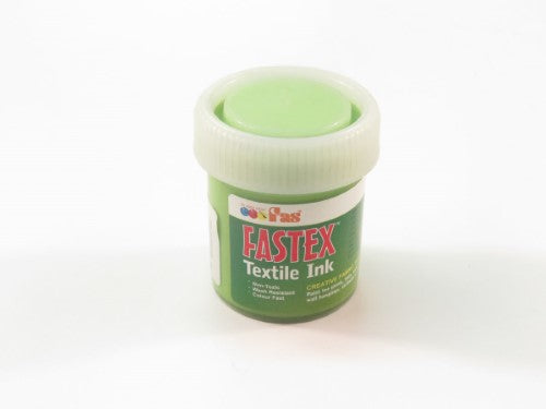 Vibrant green heat set ink for fabric, ensuring color fastness and durability for custom designs on various textiles.