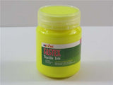 Vibrant Fluo Yellow heat set textile ink in 250ml for durable, colorfast fabric printing on various materials.