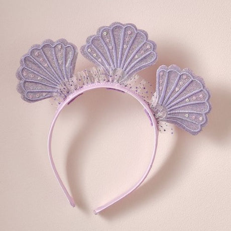 Purple shell mermaid headband designed for parties and cosplay, adding magic to any outfit for mermaid lovers.