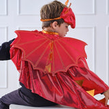 Vibrant red dragon cape for kids, perfect for imaginative play, measuring 50.5cm, lightweight and comfortable for all-day wear.