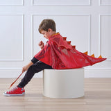 Vibrant red dragon cape for kids, 50.5cm, perfect for dress-up, imaginative play, and special occasions.