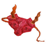 Red dragon mask for themed parties and Halloween, featuring detailed scales and vibrant colors, suitable for all ages.