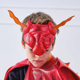 Vibrant red dragon mask featuring detailed scales, perfect for Halloween, cosplay, or themed parties.