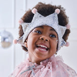 A sparkling silver princess crown for kids, perfect for dress-up, parties, and imaginative play.