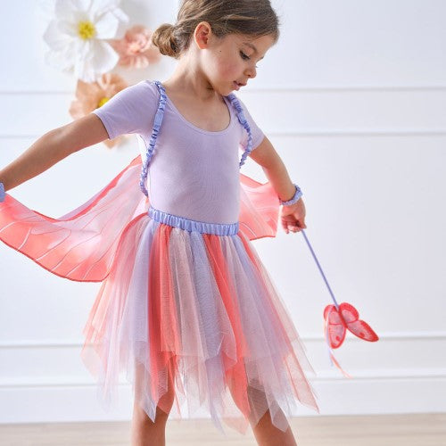 Colorful butterfly tutu for kids aged 3-5, featuring soft tulle layers and an adjustable waistband for imaginative play.