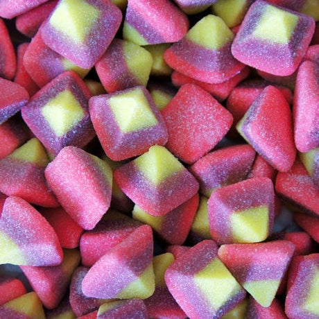 Damel Sugar Pyramids 2kg bag, playful pyramid-shaped candies perfect for enhancing desserts and sweetening any treat.