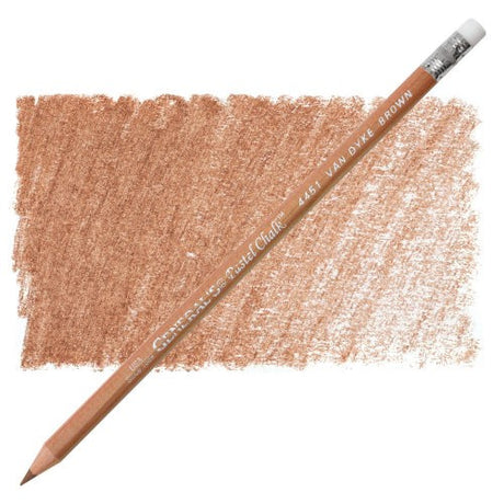 Multi-Pastel Chalk Pencil in Van Dyke Brown, ideal for artists, offering smooth blending, vibrant color, and durable cedar casing.